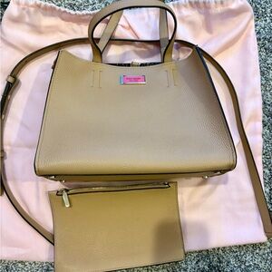 Kate Spade New York Sam medium leather satchel with wristlet